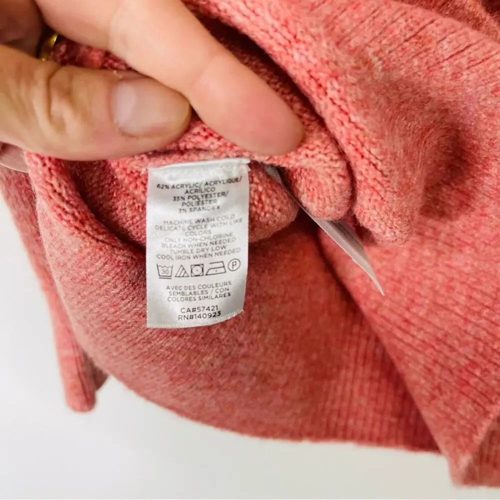 NEW pink peach mock neck pullover preppy oversized sweater small